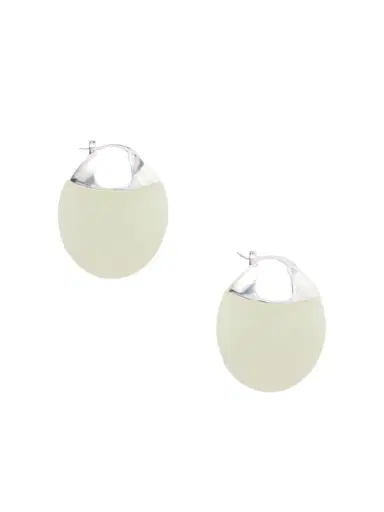 LIÉ STUDIO The Erin Silver And Serpentine Hoop Earrings | Thumbnail 1
