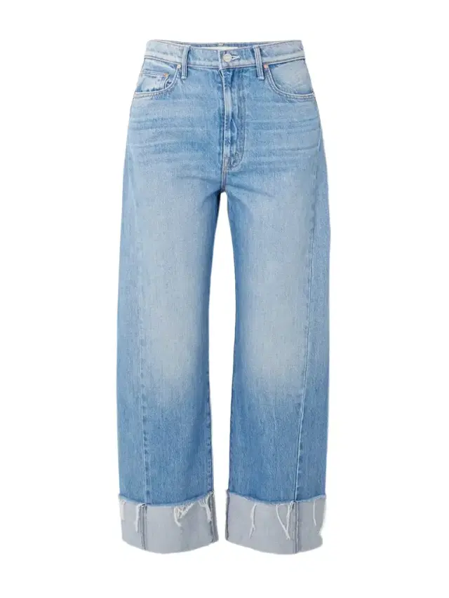 Mother The Half Pipe Ankle Cuff Fray High-rise Wide-leg Jeans