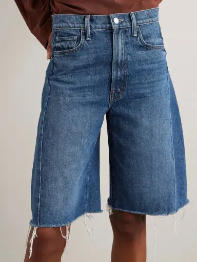 Mother The Half Pipe Bermuda Fray Denim Shorts | Thumbnail 3 Mother The Half Pipe Bermuda Fray Denim Shorts | Thumbnail 3