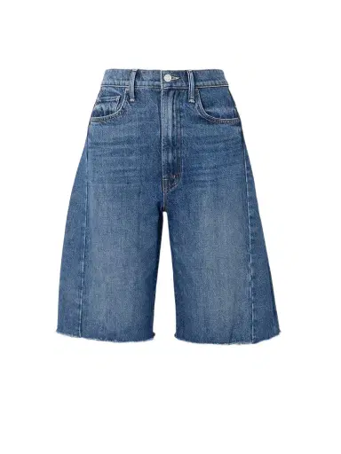 Mother The Half Pipe Bermuda Fray Denim Shorts | Thumbnail 1 Mother The Half Pipe Bermuda Fray Denim Shorts | Thumbnail 1