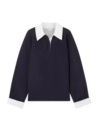 Tory Burch Wool And Cotton-blend Polo Shirt | Thumbnail 1 Tory Burch Wool And Cotton-blend Polo Shirt | Thumbnail 1