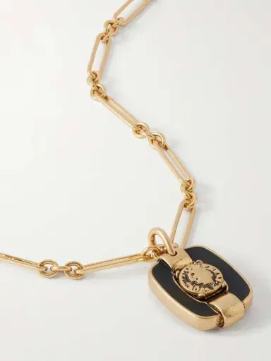 MAISON MAYLE Figura M Gold-plated Enamel Necklace | Thumbnail 4