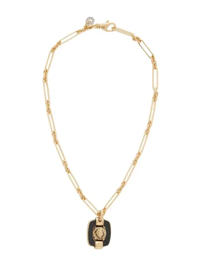 MAISON MAYLE Figura M Gold-plated Enamel Necklace