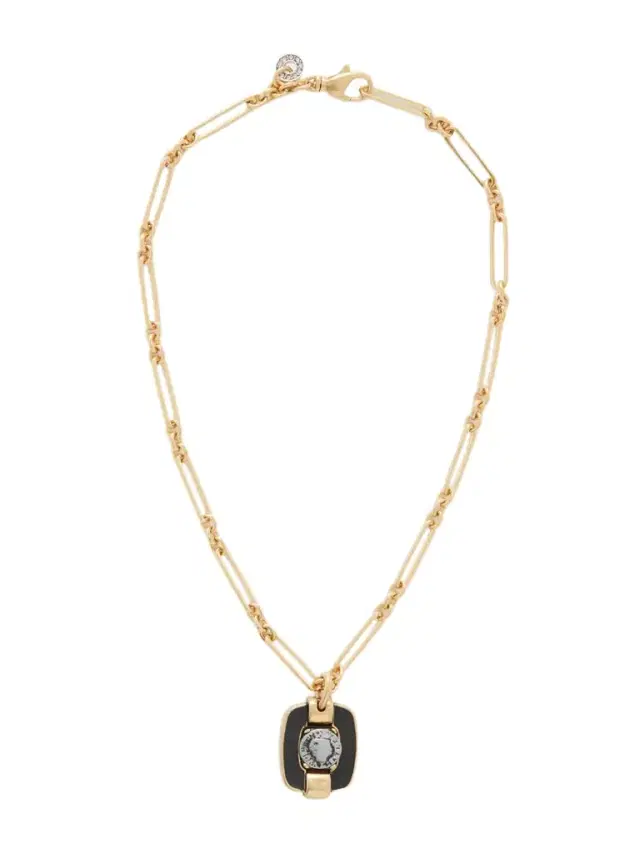MAISON MAYLE Figura M Gold-plated Enamel Necklace