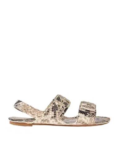 Jamie Haller The Double Buckle Snake-effect Leather Sandals | Thumbnail 1