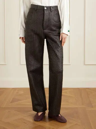 Bottega Veneta Intrecciato Leather Straight-leg Pants | Thumbnail 3 Bottega Veneta Intrecciato Leather Straight-leg Pants | Thumbnail 3