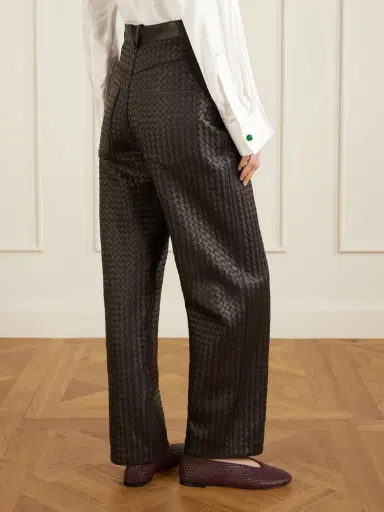 Bottega Veneta Intrecciato Leather Straight-leg Pants | Thumbnail 4 Bottega Veneta Intrecciato Leather Straight-leg Pants | Thumbnail 4