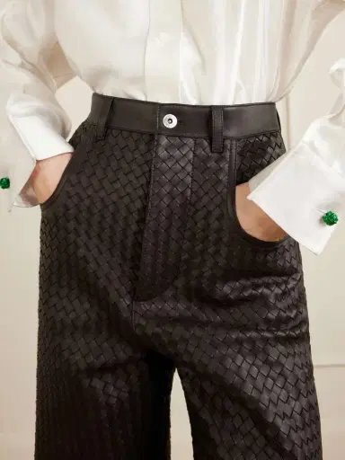 Bottega Veneta Intrecciato Leather Straight-leg Pants | Thumbnail 5 Bottega Veneta Intrecciato Leather Straight-leg Pants | Thumbnail 5