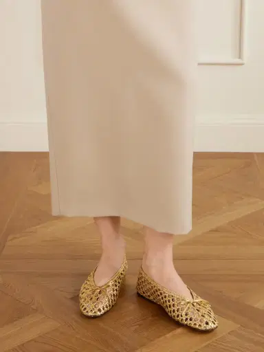 Le Monde Béryl Woven Leather Ballet Flats | Thumbnail 2