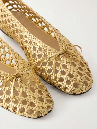 Le Monde Béryl Woven Leather Ballet Flats | Thumbnail 5