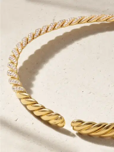 David Yurman Sculpted Cable 18-karat Gold Diamond Necklace | Thumbnail 3 David Yurman Sculpted Cable 18-karat Gold Diamond Necklace | Thumbnail 3