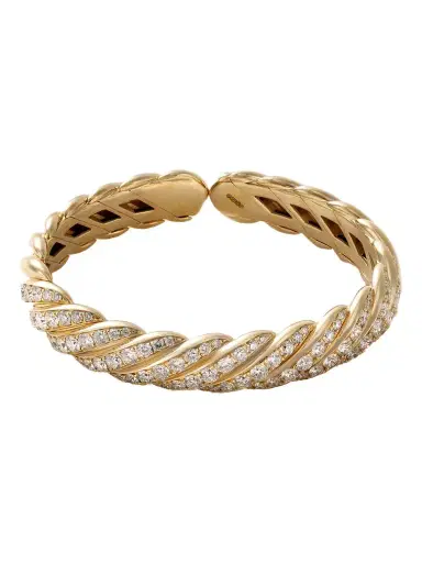 David Yurman Cable 18-karat Gold Diamond Bracelet | Thumbnail 1 David Yurman Cable 18-karat Gold Diamond Bracelet | Thumbnail 1