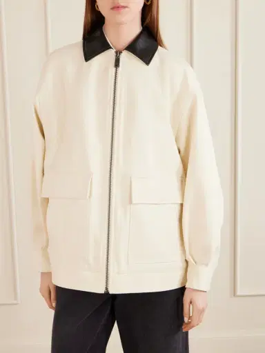 Anine Bing Holden Leather-trimmed Cotton Twill Jacket | Thumbnail 3 Anine Bing Holden Leather-trimmed Cotton Twill Jacket | Thumbnail 3