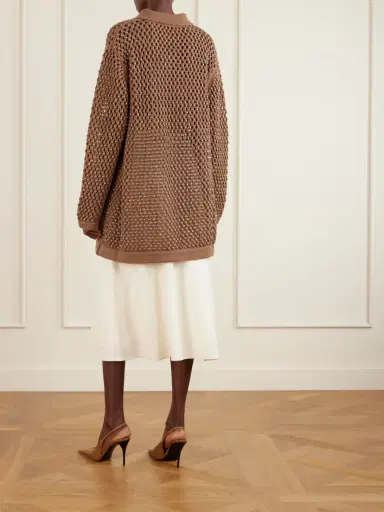 Diotima Crystal-embellished Open-knit Wool Cardigan | Thumbnail 3