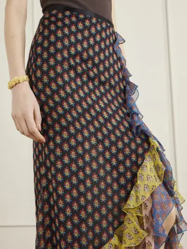 Etro Ruffled Tiered Floral-print Silk-chiffon Maxi Skirt | Thumbnail 4 Etro Ruffled Tiered Floral-print Silk-chiffon Maxi Skirt | Thumbnail 4