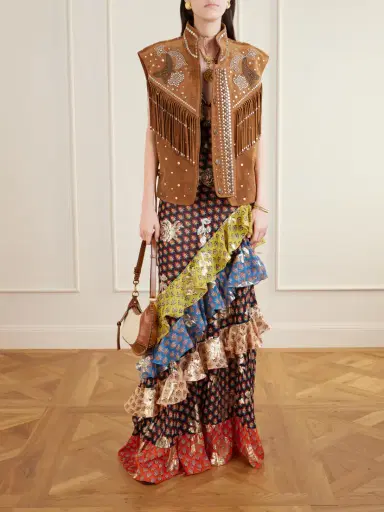 Etro Fringed Studded Suede Vest | Thumbnail 2