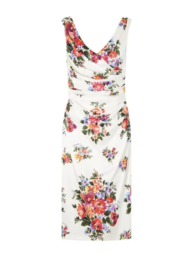 Off-the-shoulder Floral-print Satin Midi Dress