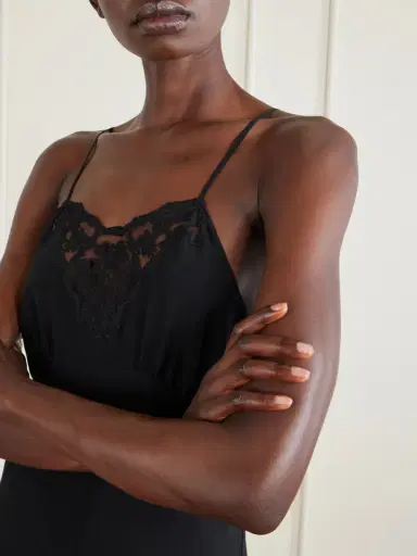 Chloé Lace-trimmed Silk Crepe De Chine Midi Dress | Thumbnail 4 Chloé Lace-trimmed Silk Crepe De Chine Midi Dress | Thumbnail 4