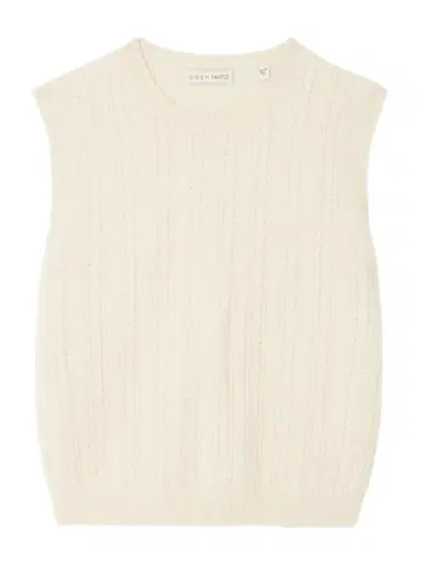 DÔEN Louden Cropped Cable-knit Cashmere Sweater Vest | Thumbnail 1 DÔEN Louden Cropped Cable-knit Cashmere Sweater Vest | Thumbnail 1