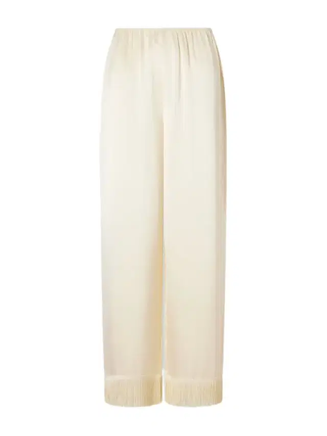Lavon Fringed Silk Wide-leg Pants