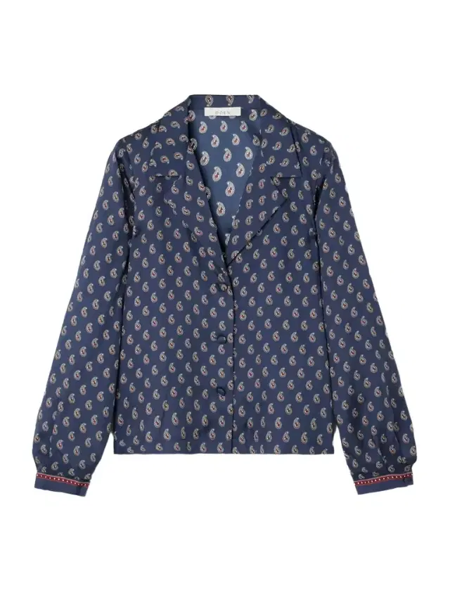 DÔEN Elene Paisley-print Silk-satin Blouse