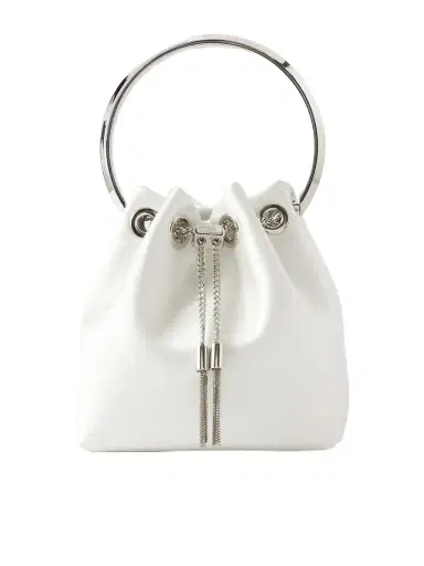 Jimmy Choo Bon Bon Crystal-embellished Satin Bucket Bag | Thumbnail 1 Jimmy Choo Bon Bon Crystal-embellished Satin Bucket Bag | Thumbnail 1