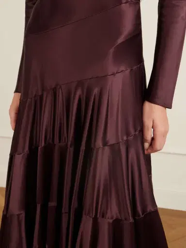 Tory Burch Asymmetric Satin Midi Dress | Thumbnail 4 Tory Burch Asymmetric Satin Midi Dress | Thumbnail 4