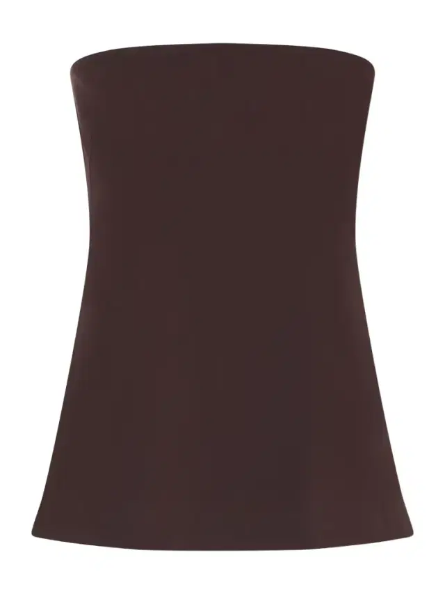 Strapless Open-back Cotton-blend Top
