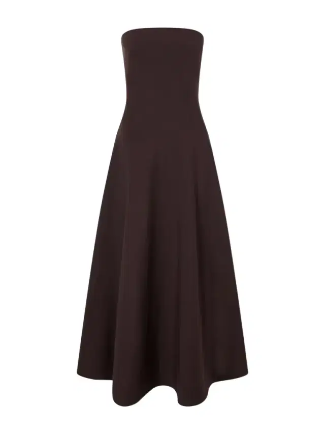 Strapless Cotton-blend Midi Dress
