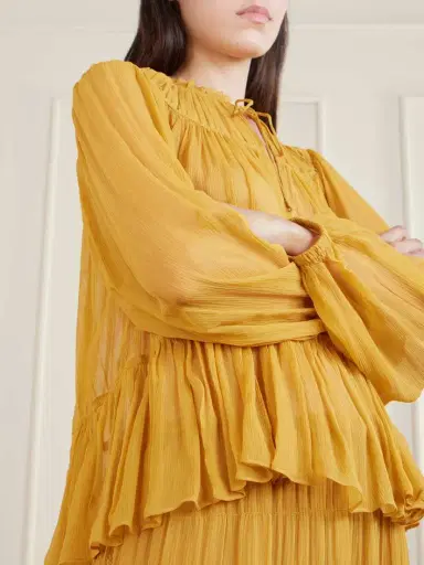 Ulla Johnson Leandra Silk-crepon Blouse | Thumbnail 4 Ulla Johnson Leandra Silk-crepon Blouse | Thumbnail 4