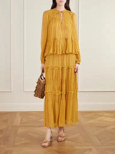 Ulla Johnson Virginie Silk-crepon Midi Skirt | Thumbnail 2 Ulla Johnson Virginie Silk-crepon Midi Skirt | Thumbnail 2