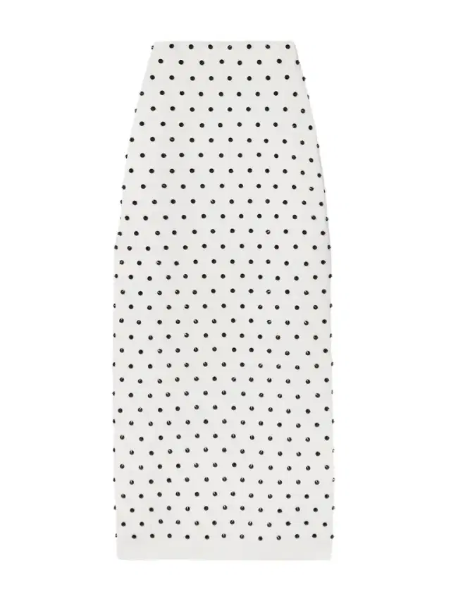 Crystal-embellished Knitted Midi Skirt