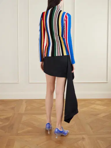 Loewe Striped Ribbed-knit Half-zip Turtleneck Top | Thumbnail 4 Loewe Striped Ribbed-knit Half-zip Turtleneck Top | Thumbnail 4
