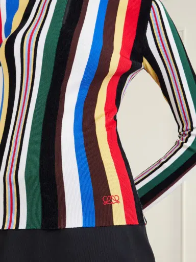 Loewe Striped Ribbed-knit Half-zip Turtleneck Top | Thumbnail 5 Loewe Striped Ribbed-knit Half-zip Turtleneck Top | Thumbnail 5