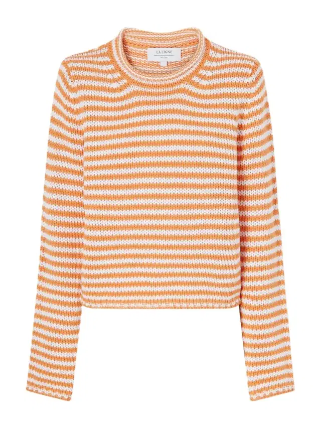 Mini Marina Cropped Striped Cotton Sweater