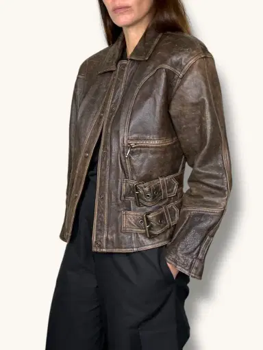 Jen Wonders Studio Leather Brown Jacket | Thumbnail 2 Jen Wonders Studio Leather Brown Jacket | Thumbnail 2