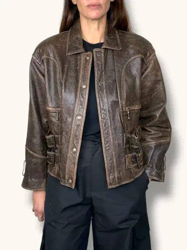 Jen Wonders Studio Leather Brown Jacket | Thumbnail 3 Jen Wonders Studio Leather Brown Jacket | Thumbnail 3