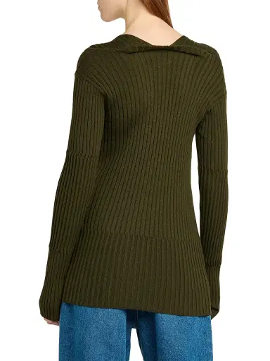 Bottega Veneta Women's Prisma Brooch Cashmere-Silk Sweater - Wader Green - Size XL | Thumbnail 5