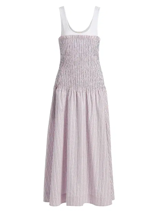 Cinq à Sept Women's Maggy Sophie Striped Midi-Dress - Strawberry Cream Blue