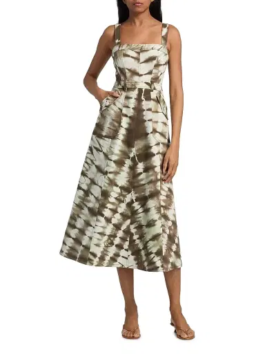 Cinq à Sept Women's Malani Tie-Dye Denim Midi-Dress | Thumbnail 2 Cinq à Sept Women's Malani Tie-Dye Denim Midi-Dress | Thumbnail 2