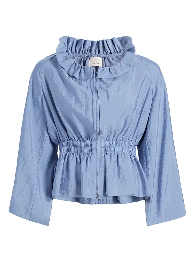 Cinq à Sept Women's Deana Ruffle Zip-Front Jacket - Stonewash