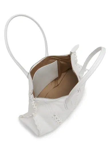 Alexander McQueen Women's Manta Corset-Inspired Leather Shoulder Bag - White Multi | Thumbnail 4