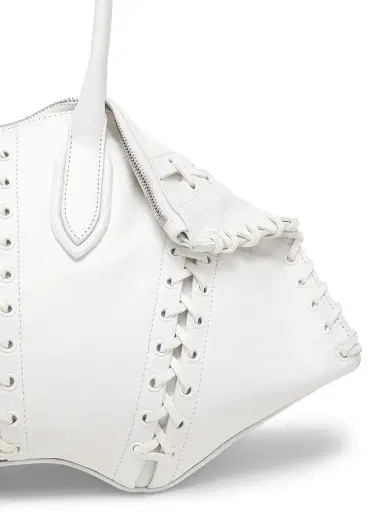 Alexander McQueen Women's Manta Corset-Inspired Leather Shoulder Bag - White Multi | Thumbnail 5