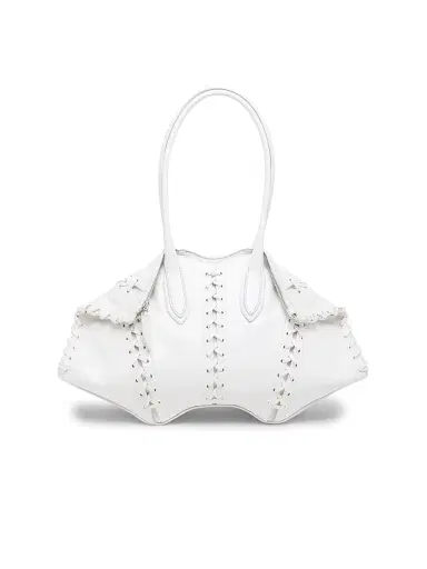 Alexander McQueen Women's Manta Corset-Inspired Leather Shoulder Bag - White Multi | Thumbnail 1