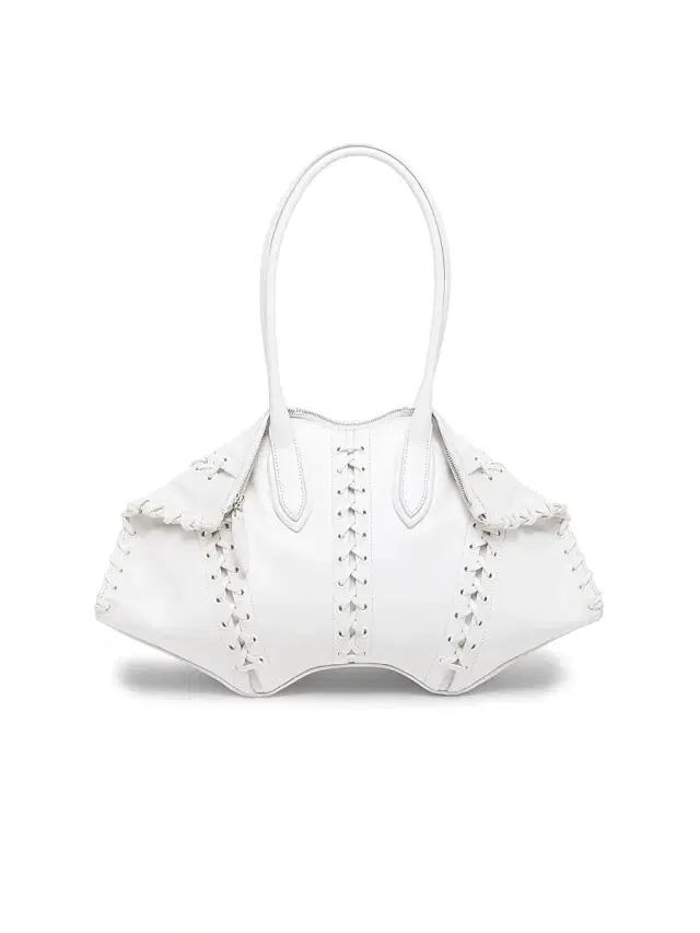 McQueen Women's Manta Corset-Inspired Leather Shoulder Bag - White Multi