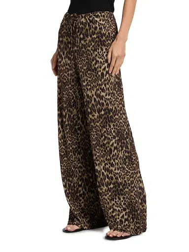 Nili Lotan Women's Adriel Leopard-Print Drawstring Pants - Vintage Leopard Print - Size Large | Thumbnail 4 Nili Lotan Women's Adriel Leopard-Print Drawstring Pants - Vintage Leopard Print - Size Large | Thumbnail 4