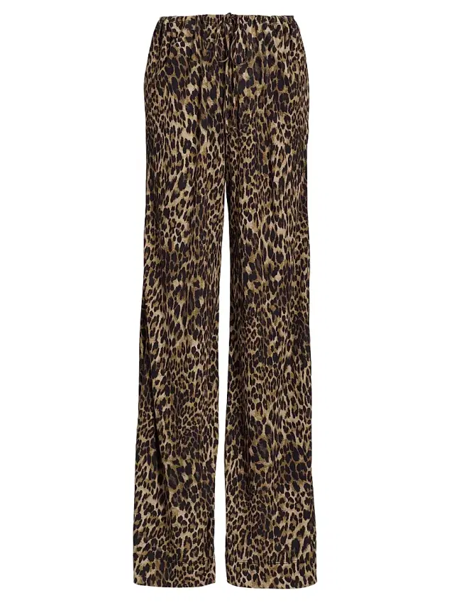 Nili Lotan Women's Adriel Leopard-Print Drawstring Pants - Vintage Leopard Print