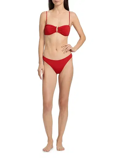 Nili Lotan Women's Bandeau Bikini Top - Red - Size XL | Thumbnail 2
