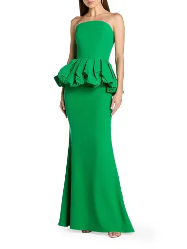 Mac Duggal Women's Crêpe Strapless Trumpet Gown - Spring Green | Thumbnail 1