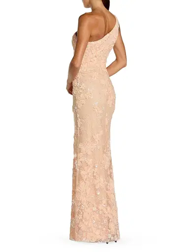 Mac Duggal Women's Floral Embroidered One-Shoulder Column Gown | Thumbnail 2 Mac Duggal Women's Floral Embroidered One-Shoulder Column Gown | Thumbnail 2